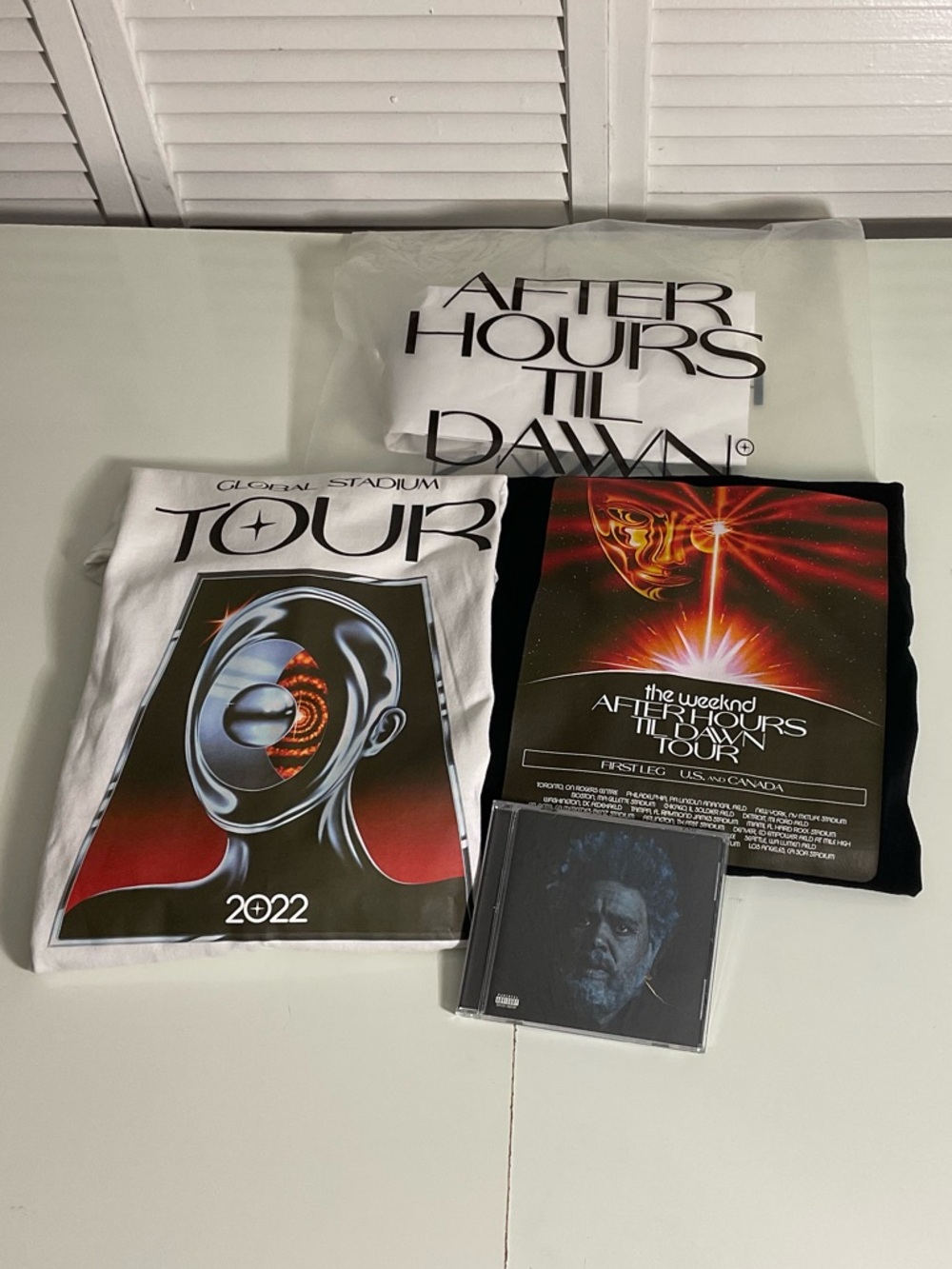 The Weeknd After Hours Tour Graphic Long-Sleeve Tees & Signed CD Bundle